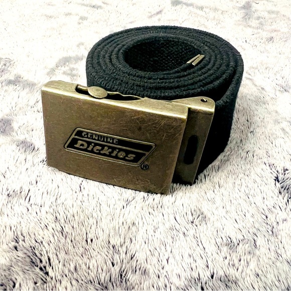 Genuine Dickies Black Web Belt with Metal Buckle – Adjustable 44” - Picture 1 of 4